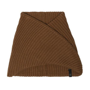 Cache-cou en tricot torsadé brun - Deux par Deux