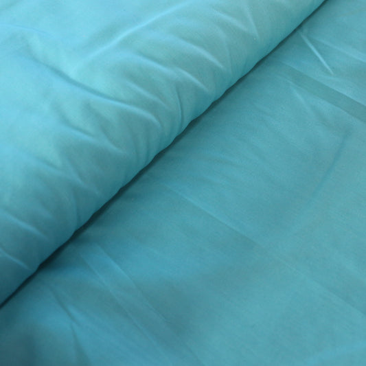 Tissu poly-coton bleu turquoise